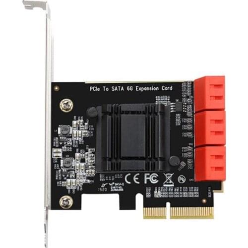 Pcie SATA3.0 Adapter Card 6 Port 6 Gbps Pcie To SATA Controller Expansion Card ASM1166 Chip Support For Windows MAC