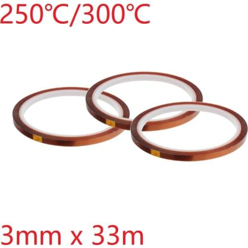 3mm x 33m Polyimide Adhesive Tape BGA PCB 3D Printing Board Protection High Temperature Heat Resistant Electronic Insulation