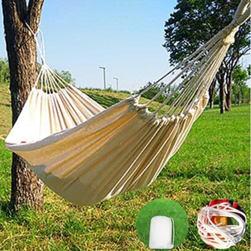 Portable Outdoor Travel Canvas Hammock Garden Camping Hanging Bed Swing
