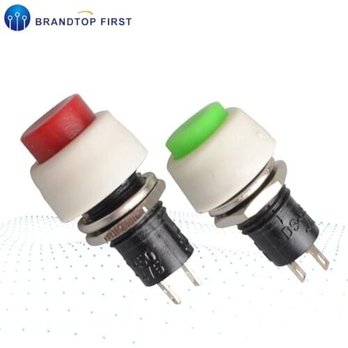 Self-locking & Momentary Round Small Push Button Switch Terminal 250V 2A Red Green 2Pin 10mm