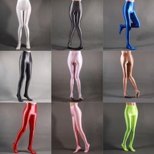 Sexy Women Shiny Glossy Spandex Stockings Opaque Pantyhose Sports Fitness Tights