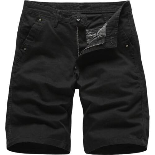 2020 Brand New Mens Cargo Shorts High Quality Black Military Short Pants Men Cotton Solid Casual Beach Shorts Men Summer Bottom