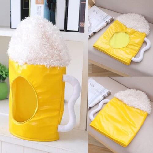 Japanese Funny Rice Cup Beer Plush Hat Toy Headgear Cosplay Party Photo Props XX9D