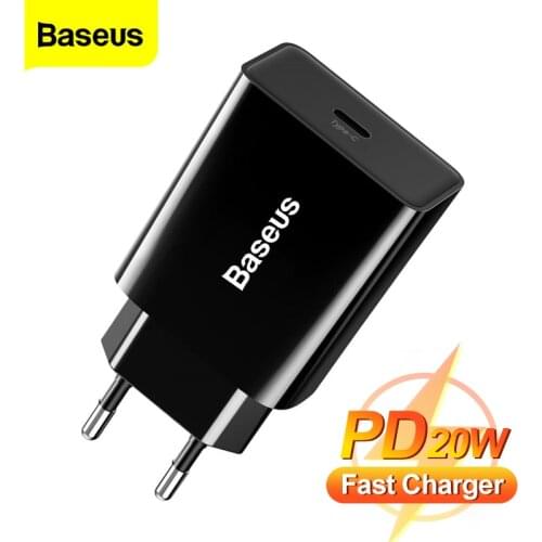 Baseus PD 20W USB Type C Charger Quick Charge QC 3.0 Fast Charging For iPhone 12 Pro Max Xiaomi USB-C Travel Wall Fast Charger
