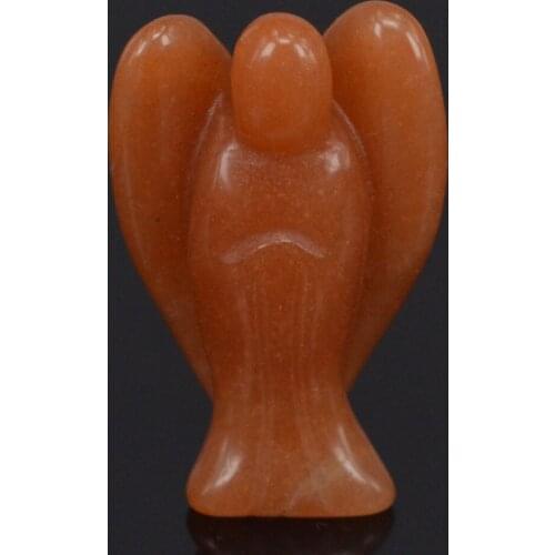 1.5inch Natural Gemstone Red Aventurine Carving Angel Natural Crafts Stone Figurine Chakra Healing Reiki
