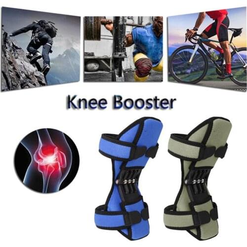 1Pair Knee Booster Joint Support Breathable Non-slip Powerful Lift Squat Rebound Spring Force Knee Pads Fitness Sports Safety