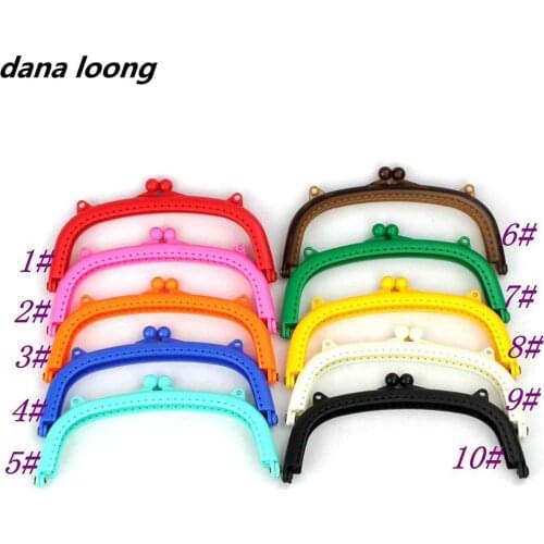 1 Piece 16 CM Candy Color Arc Resin Plastic Purse Frame With Hole Kiss Clasp Lock DIY Bag Accessories