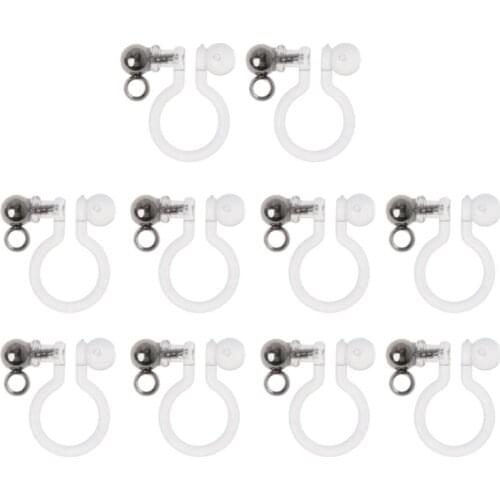 10Pcs Invisible Clip on Earring Converter Allergy-Free Resin Non Pierced Earring