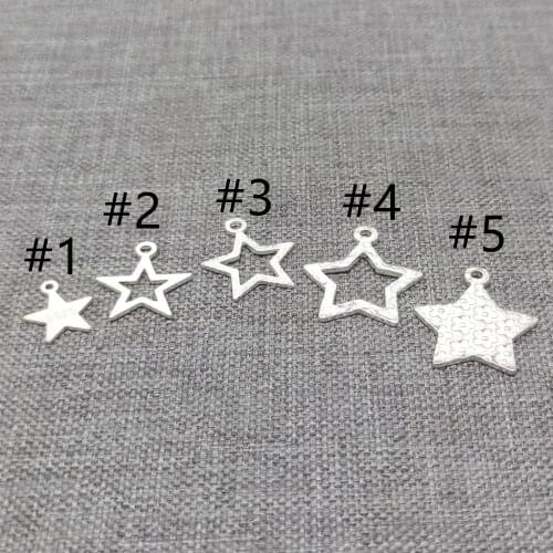 20 Pieces 925 Sterling Silver Small Pentagram Star Tag Charms