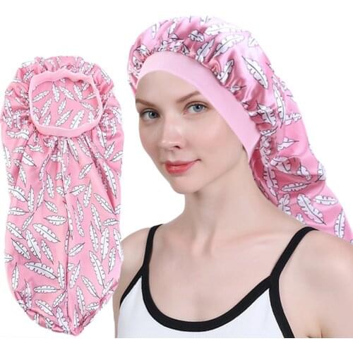 2021 Sleep Cap For Women Long Hair Care Satin Bonnet Hair Silk Bonnet Hair Wrap Night Comfort Sleep Hat Wholesale Dropshipping