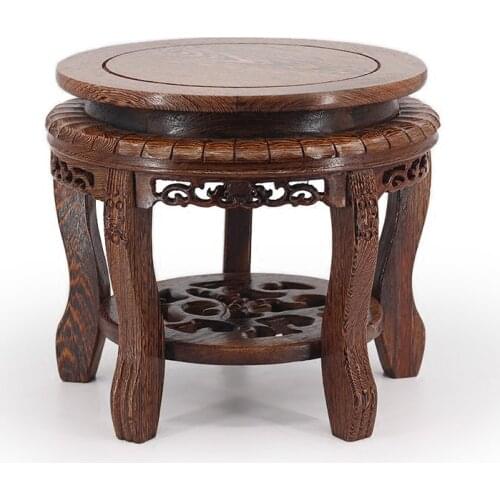 30-39.5cm Diameter Wenge Tigers Foot Base Stone solid ornaments bonsai aquarium flower vases incense Buddha Base