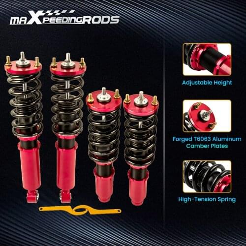 4PCS Suspension Shock Assembly Coilovers Kit for Honda CR-V 1996-2001 Adjustable Height Coil Springs Strut