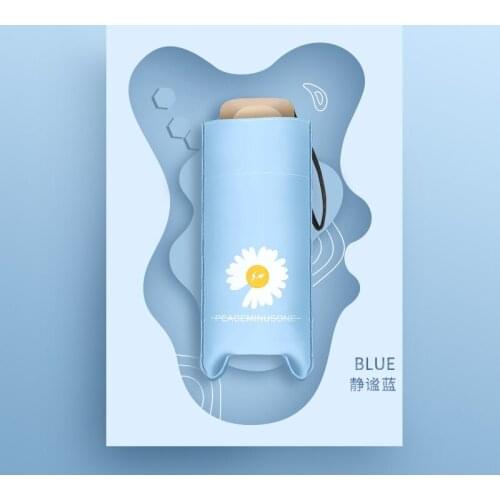 5-Folding Mini Umbrella Sun Protection And UV Ultraviolet Protection Parasol Super Very Small Vinyl Rain Or Shine Umbrella