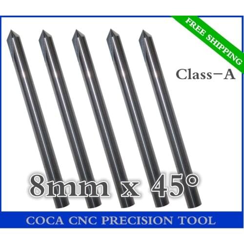 8mm*45degrees,Freeshipping CNC Solid carbide woodworking insert router bit,Tungsten steel Chamfering cutter,rose reamer,MDF,ABS