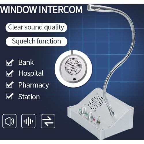 Abbree Window Walkie TalkieFor Pharmacy Bank Hospital Station Counter Ticket Microphone Stall Dialogue Two Way Mini Loudspeaker