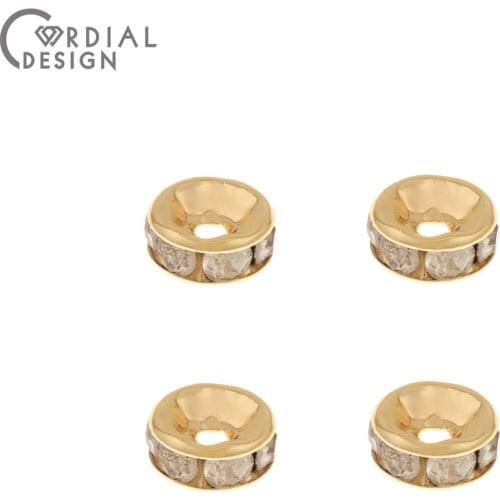 Cordial Design 100Pcs 6*6MM Jewelry Accessories/DIY Making/Genuine Gold Plating/Hand Made/CZ Charms/Jewelry Findings & Component