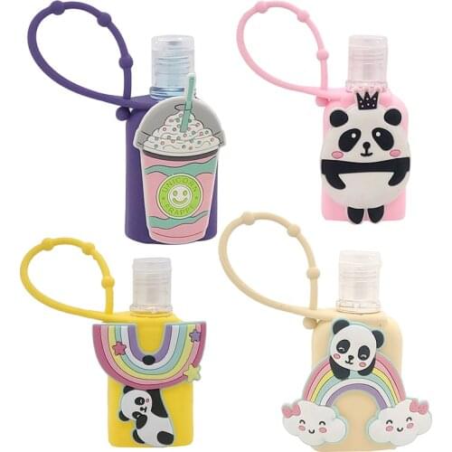 1pc Silicone Mini Cute Funny Animal Silicone Hand Sanitizer Pocketable Holder With Empty Bottle Random Pattern 30ml random sent