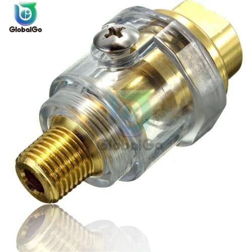 Hardware Oiler Lubricator of 1/4" BSP Mini In-Line Oiler Lubricator for Pneumatic Tool Air Compressor Pipe Automatic Lubricator