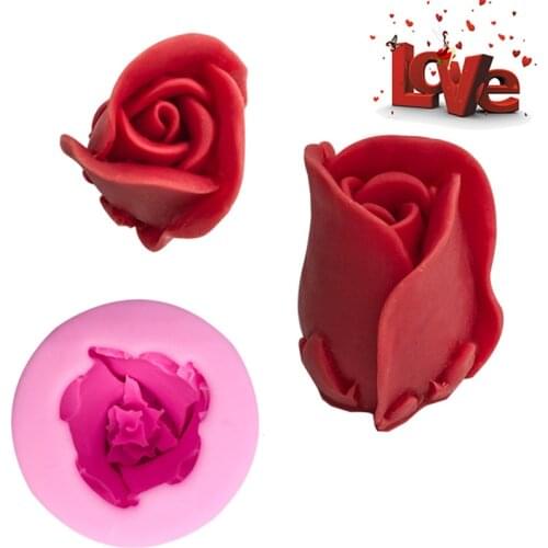 Big Rose Love Silicone Fondant Soap 3D Cake Mold Cupcake Jelly Candy Sugar Decoration Bakeware Baking Moulds X056