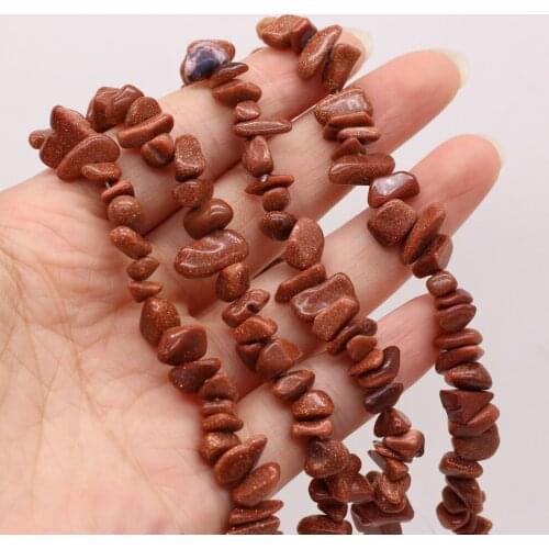 Natural Semi-Precious Stone Beads Irregular Gold Sand Stone Crushed Stone Beaded for Ms Jewelry Making DIY Bracelet Gift 5-8mm