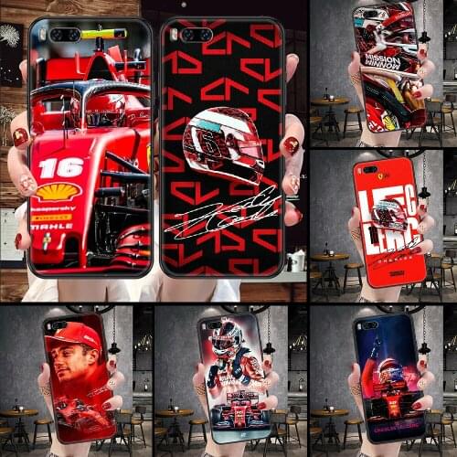 Charles Leclerc F1 16 Phone Case For Xiaomi Mi Note 8 9 10 11 9T 10T A3 Lite Pro Ultra black 3D coque luxury shell fashion