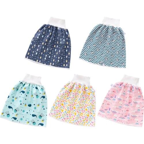 Baby Kids Diaper Training Skirt Cotton High Waist Waterproof Diaper Skirt Children Cloth Diaper Urination Skirt Learning Pants