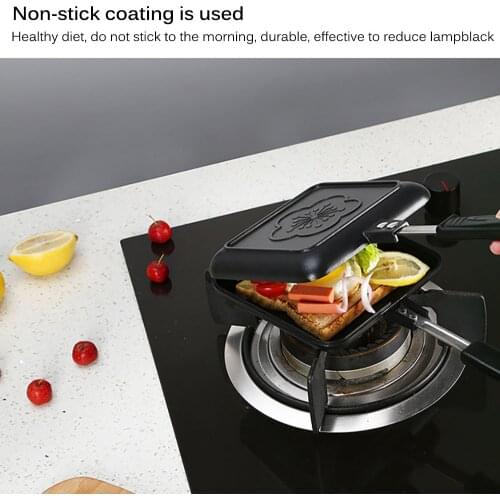 LBER 34.5cm*15cm Sandwich Mold Pan Double Side Grill Fry Pans Cookware Double Face Steak Fry Pancake Outdoor Kitchen Supplies