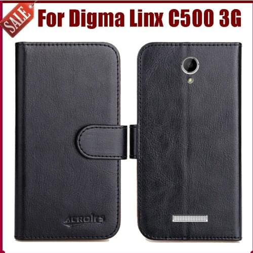 Hot! Digma Linx C500 3G Case New Arrival 6 Colors High Quality Flip Leather Protective Phone Cover For Digma Linx C500 3G Case