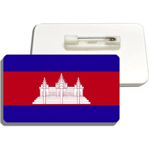 Cambodian National Flag Brooch Acrylic Cambodia Lapel Pin For Women And Men Patriotic Backpacks Clothes Decor Party Badge