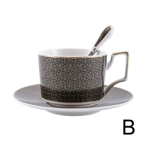 Ceramic Afternoon Black Tea Cups And Saucers Bone China Coffee Cup With Tray Porcelain Drinkware Set Dropshipping