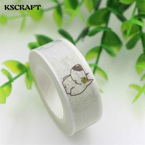 KSCRAFT 15mm*10m Adhesive Tape for Scrapbooking DIY Craft Sticky Deco Masking Japanese Paper Washi Tape Puppy
