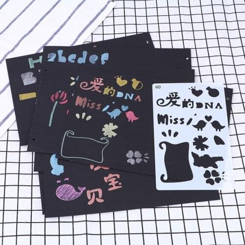 ABOOM 1PC Hollow Theme Lace Ruler Used For DIY Drawing Painting Decoration Plastic School Supplies Letter Animal Stationery