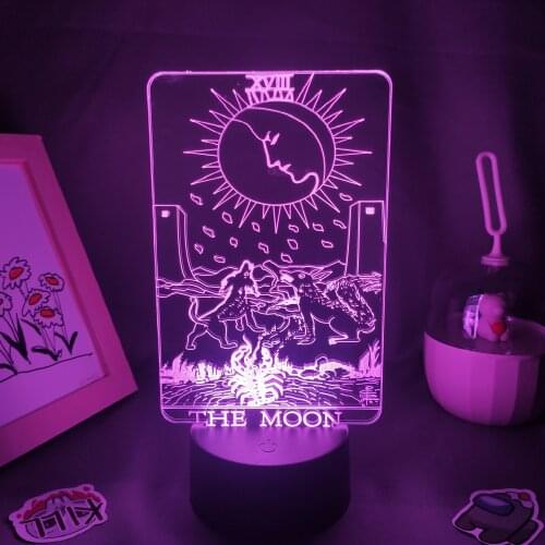 The Moon Tarot Lava Lamps 3D LED RGB Neon USB Touch Night Lights Changing Colorful Gift For Friend Bedroom Table Desk Decoration