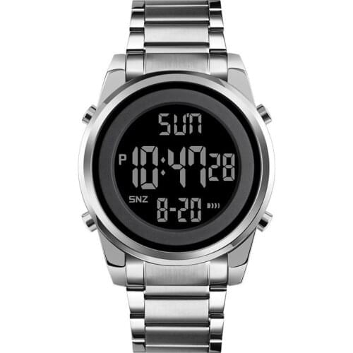 Mens Digital Wristwatches Student Fashion Simple Multifunctional Luminous Waterproof Sport Chronograph Stainless Steel Watch