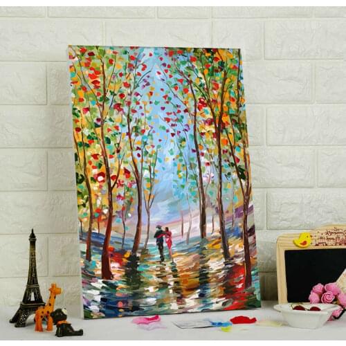 Diy digital painting walking in Autumn digital paint by numbers lover modular painting coloring by numbers