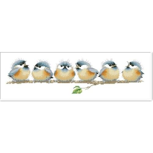 Chorus Line cross stitch kit animal birds 18ct 14ct 11ct white fabric cotton thread embroidery DIY handmade needlework