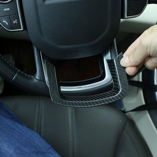 Real Carbon Fiber Red Car Steering Wheel Decoration Trim For Range Rover Sport 2014-2019 For RR Velar 2017-2020