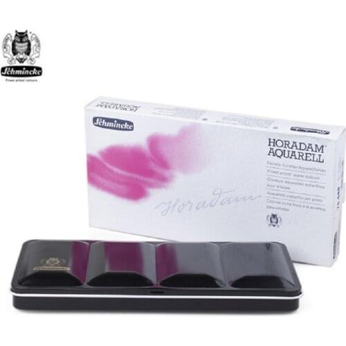 German Original Schmincke Master-Grade Solid Watercolor Paint 48-color Enamel Black Box Set Acuarela