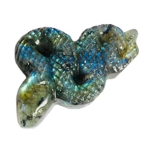 New arrivals natural carving animal labradorite snake spiritual healing products for sale