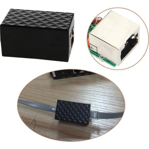 OOTDTY Shielded Aluminum Alloy Lightning Arrester RJ-45 Adapter Ethernet Surge Protector Network Protect Device