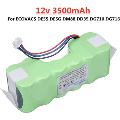 12V 3500mah Ni-MH battery Rechargeable Batteries Pack For ECOVACS DE55 DE5G DM88 DD35 DG710 DG716 Vacuum Cleaner Robot Battery