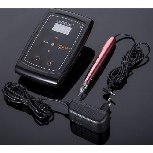 Tattoo gun 1 set Digital tattoo machine eyebrow lip Kit swiss motor gun for Permanent Makeup machine +10pcs micro needle