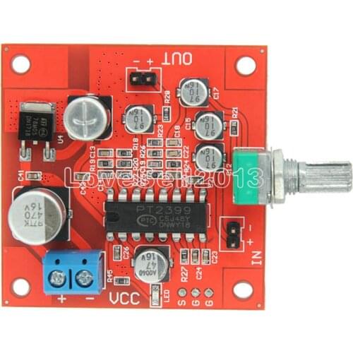 1Pcs PT2399 Microphone Reverb Plate Reverberation Board No Preamplifier AMP Function Module