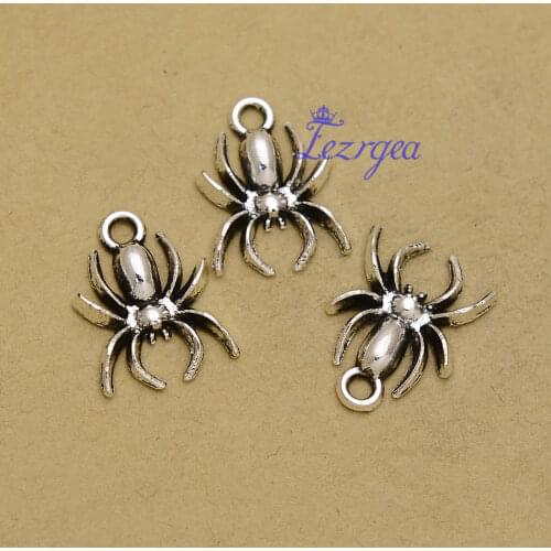 40pcs/lot--14x17mm, Antique silver plated/bronze plated Spider charms,DIY supplies,Jewelry accessories