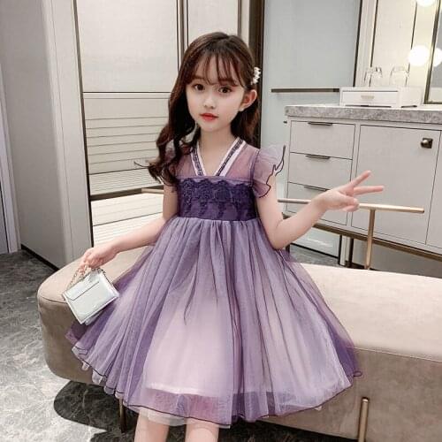 Girls Casual Dresses Retro Summer New Children Chinese Style Dress Girls Embroidery Party Dress 12 Childrens Clothing 10 Year