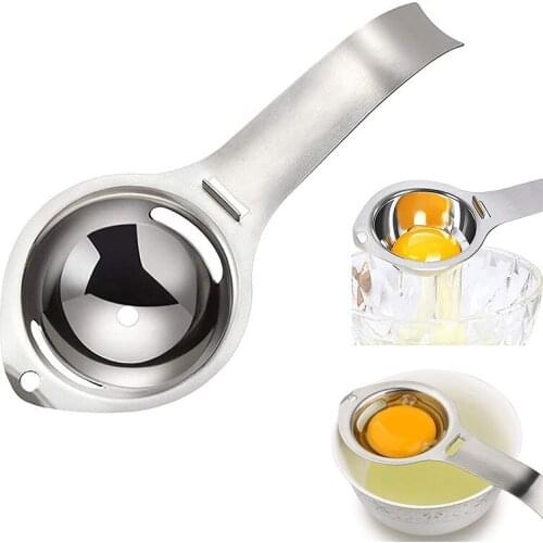 Egg Yolk Separator tainless Steel Egg White Separator Kitchen Egg Strainer Spoon Filter Long Handle Egg Divider Baking Tool