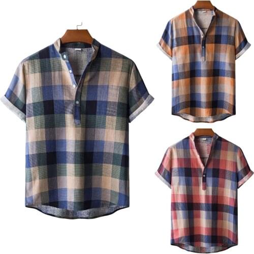 2021 New Casual Mens Summer Shirt Fashion Cotton Linen Printed Short Sleeve Top Blouse High Quality Daily Comfy Shirt Camisas
