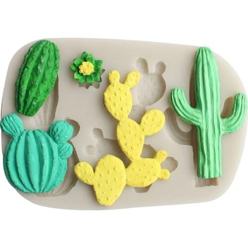 DIY Epoxy Resin Cactus Shape Silicone Mold Fondant Cake Baking Decoration Chocolate Mold Plant Cactus Silicone Mold