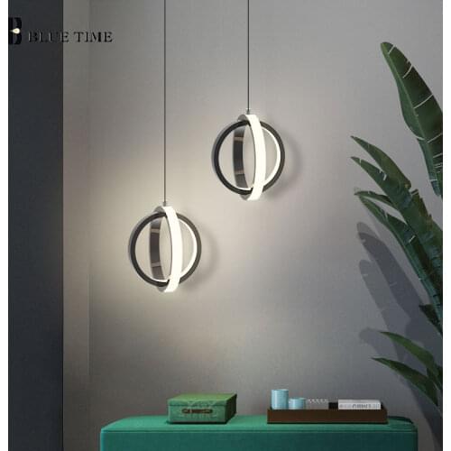 Modern Pendant Light For Dining room Bedroom Bedside Light 110V 220V Chandelier Pendant Lamp Home Hanging Lamp Black&White 17W