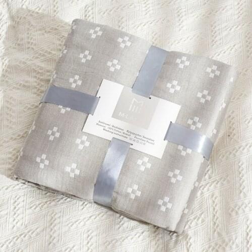 Japan Cotton Yarn Baby Newborn Sleeper Blanket Gauze Towel Bed Quilt Airplane Travel Serape Comforter Plaid